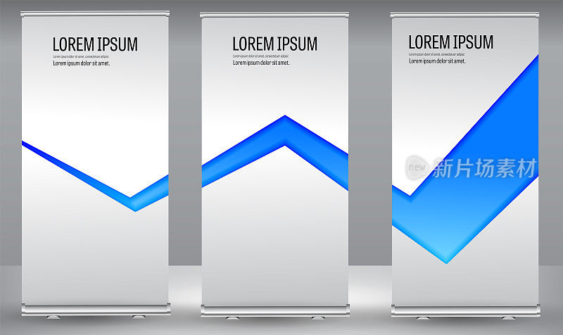Roll up banner colors shape standee business brochure template design.